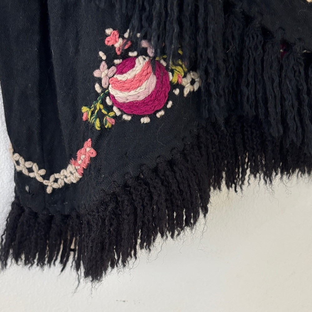 Free People Black Maxi Skirt with Pink Embroidery - Picture 2 of 7